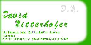 david mitterhofer business card